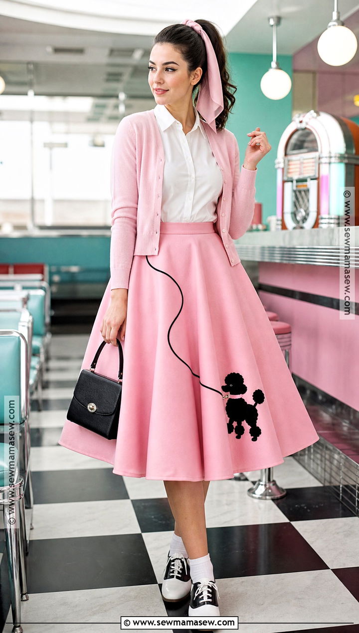 1950s Poodle Skirt Costume With Cardigan - 30 Cute And Easy Halloween Costumes