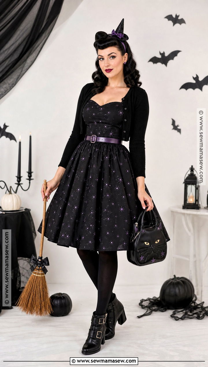 1950s Rockabilly Witch Costume - 35 vintage halloween costume ideas