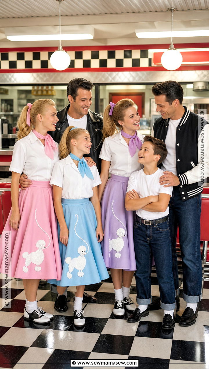 1950s Sock Hop Family Costume - 35 family halloween costume ideas