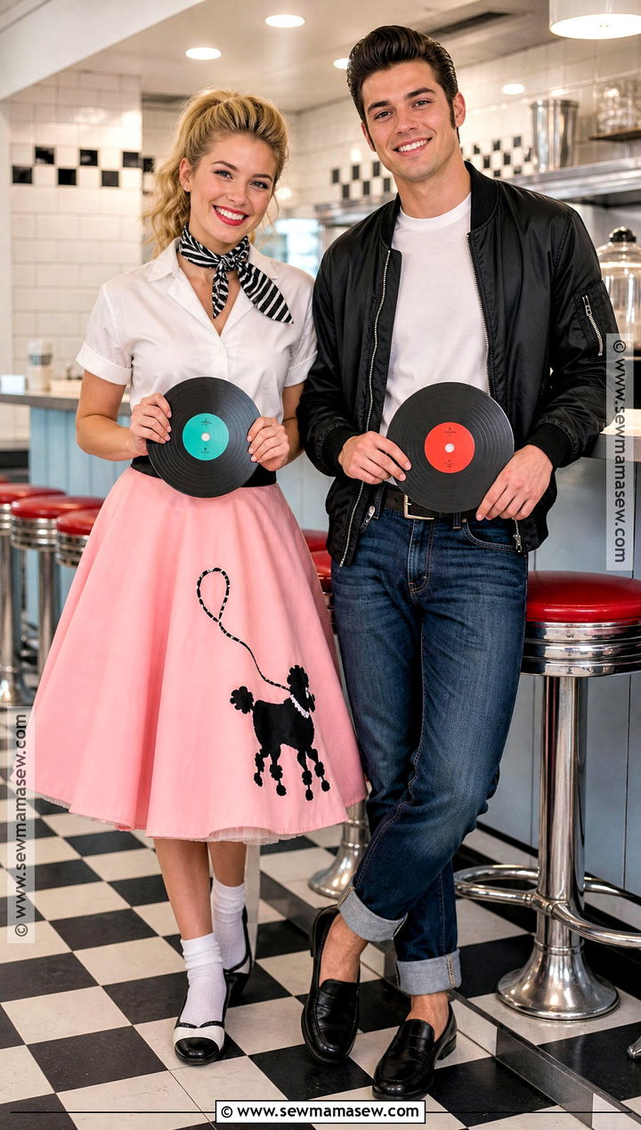 1950s Sock Hop Matching Costumes - 45 matching costumes