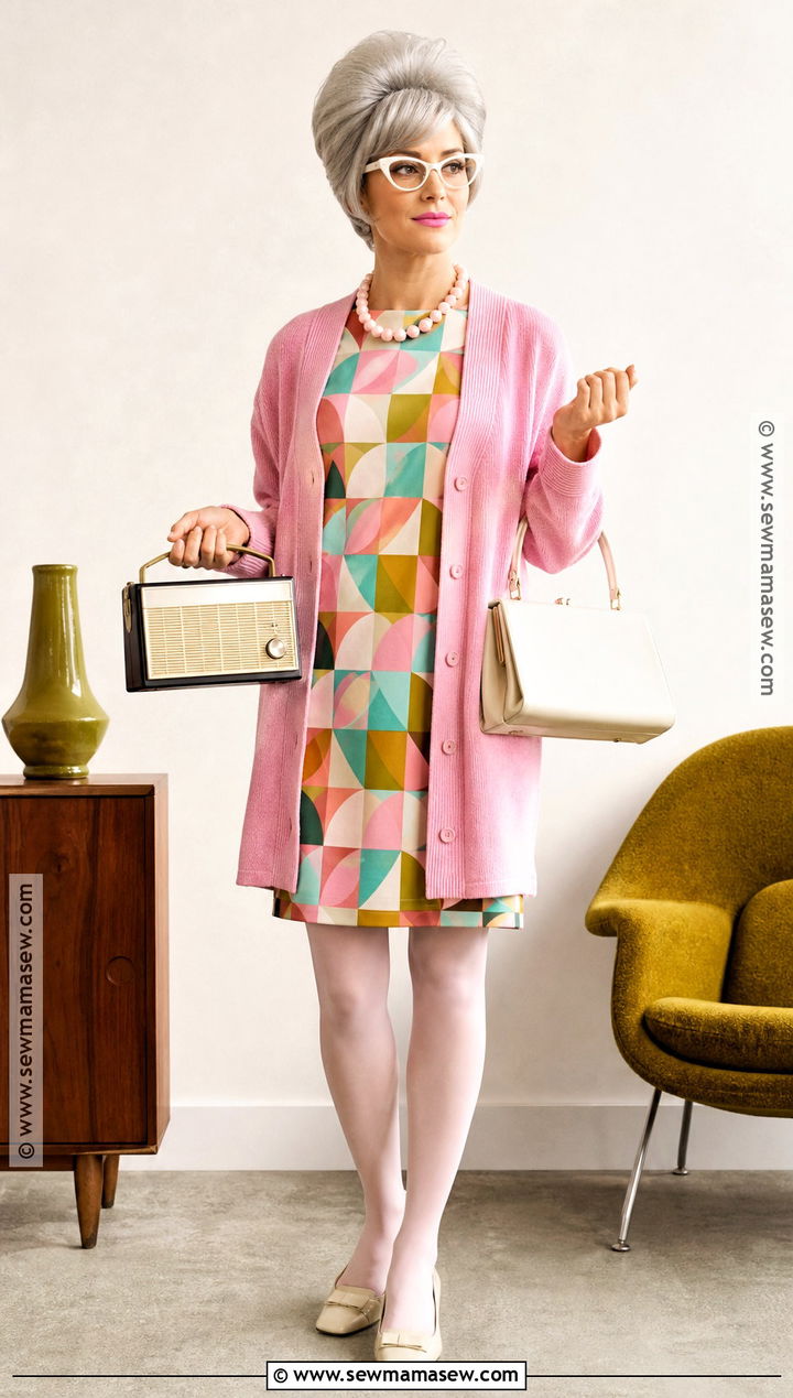 1960s Grandma Costume With Shift Dress - 30 Grandma Costume Ideas for Women