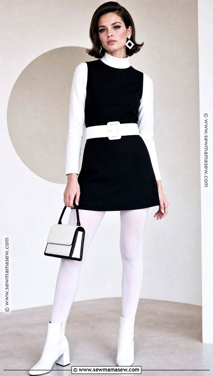 1960s Mod Costume With Black Dress - 30 halloween costumes with black dress