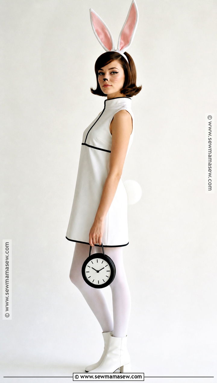 1960s Mod White Bunny Costume - 30 white bunny halloween costumes
