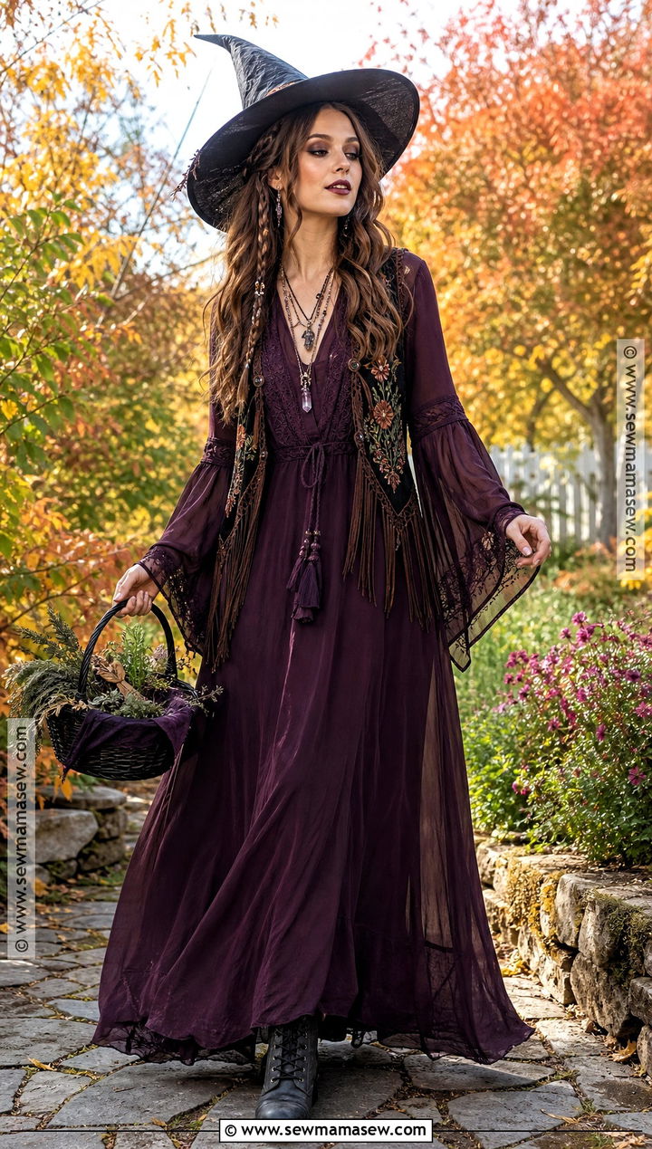 1970s Boho Witch Costume - 35 vintage halloween costume ideas