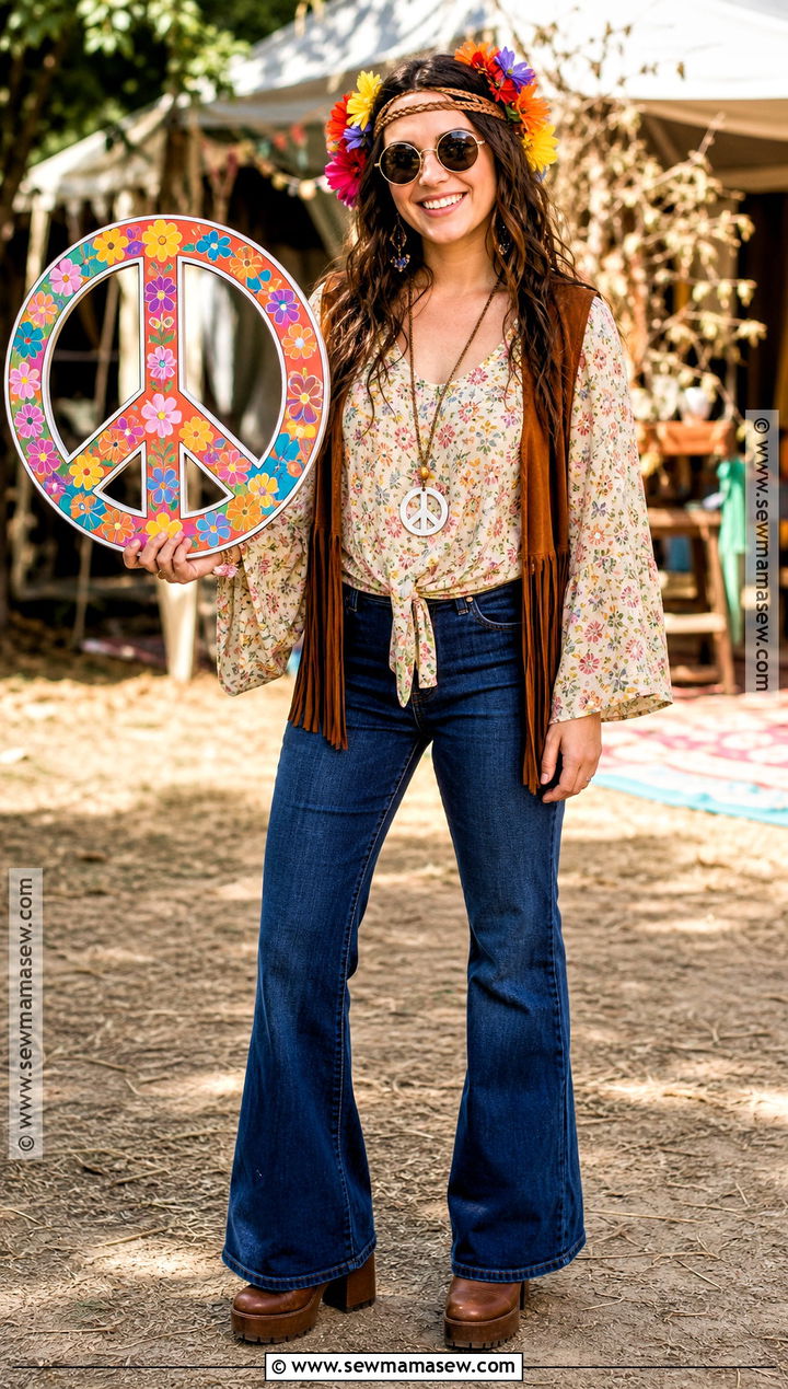 1970s Flower Power Costume - 30 Nostalgic Halloween Costumes