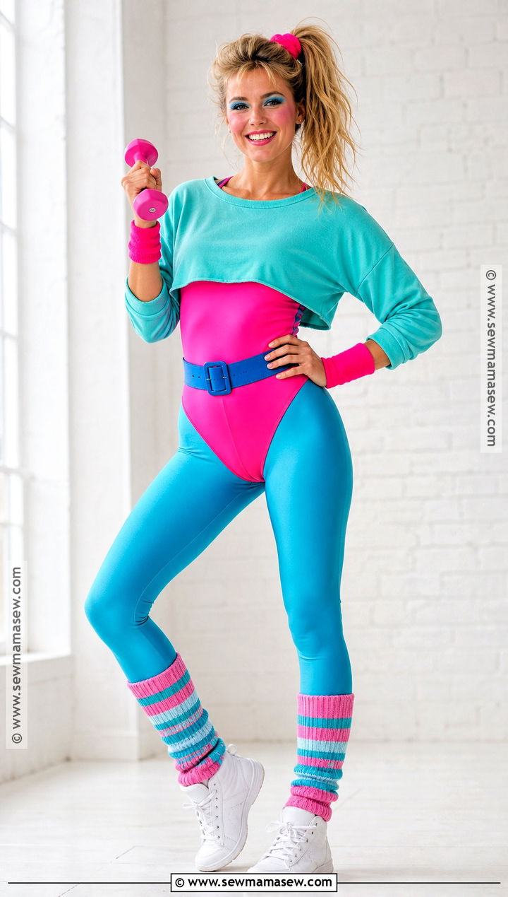1980s Aerobics Costume With Neon Leggings - 45 costumes ideas