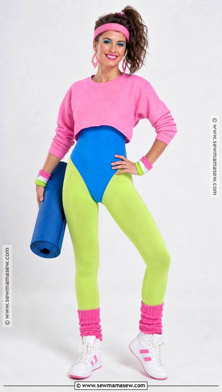1980s Aerobics Costume With Neon Leggings - 35 costumes for halloween