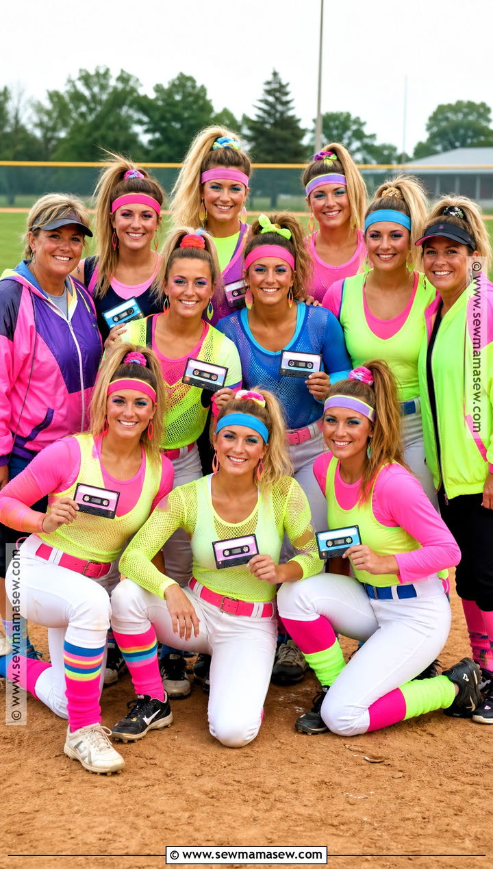 1980s Aerobics Softball Team Costume - 35 softball team halloween costume ideas