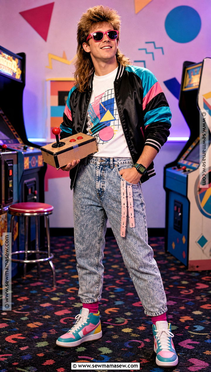 1980s Arcade Gamer Costume With Graphic Tee - 30 retro halloween costumes