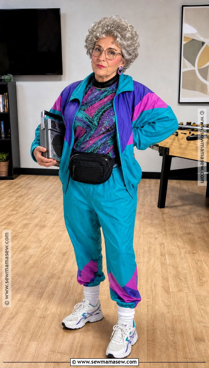 1980s Grandma Costume With Tracksuit - 30 Grandma Costume Ideas for Women