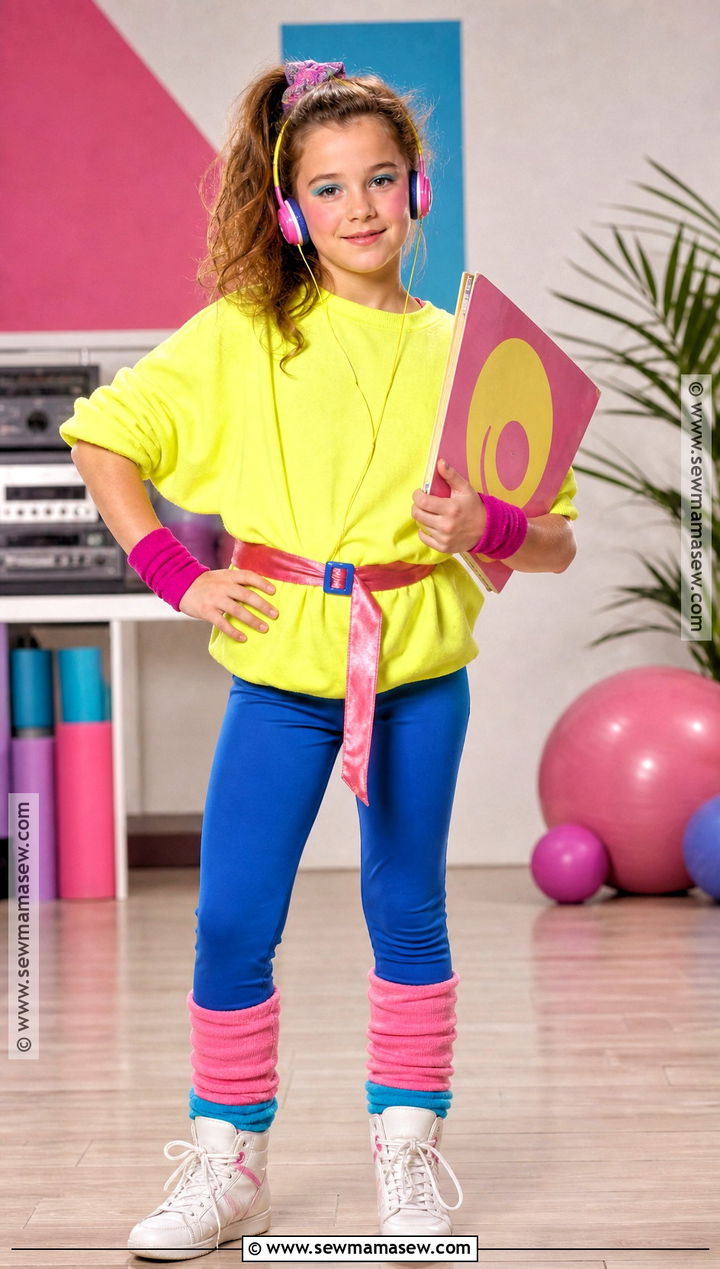 1980s Workout Costume With Neon Layers - 30 kid costume ideas