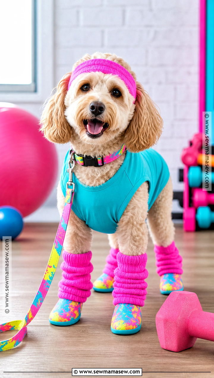 1980s Workout Dog Costume - 40 dog costumes
