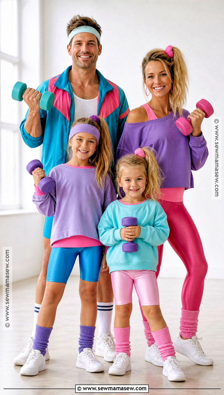1980s Workout Family Costume - 35 family halloween costume ideas
