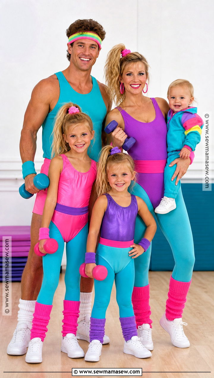 1980s Workout Family Costume - 45 family costumes