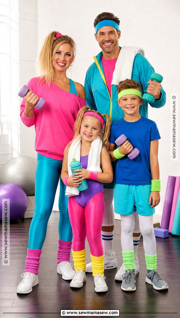 1980s Workout Family Costume - 35 family costumes for four