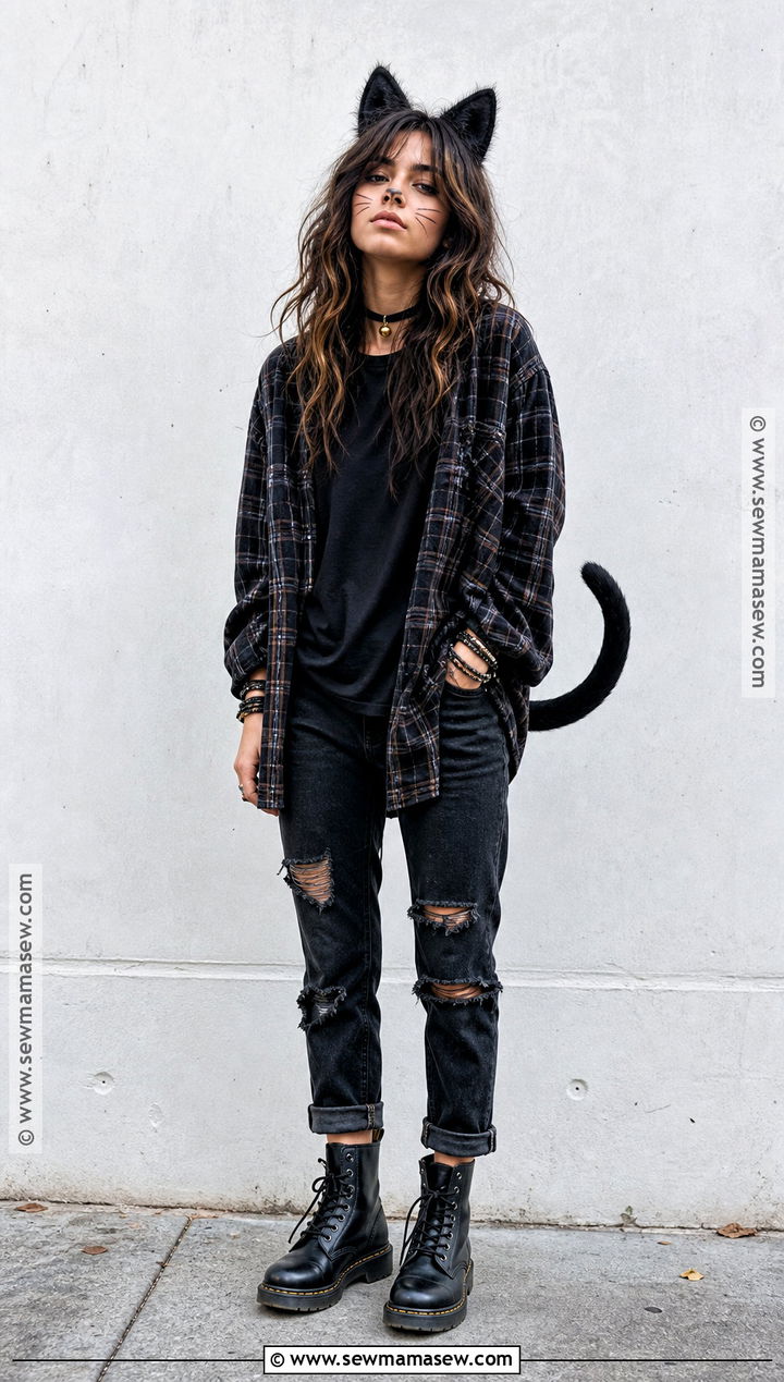 1990s Grunge Black Cat Costume - 30 Black Cat Costume Ideas for Women