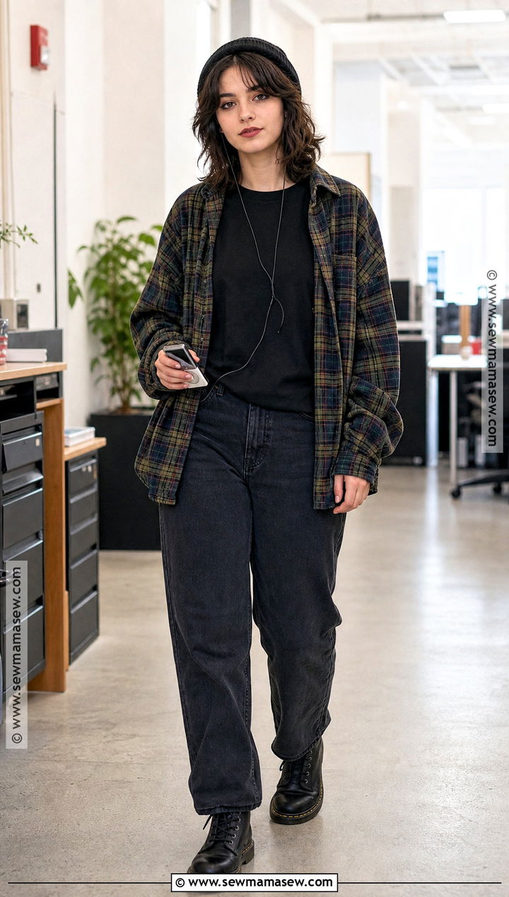 1990s Grunge Costume With Flannel - 35 easy halloween costumes for work