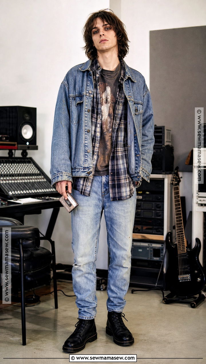 1990s Grunge Costume With Flannel Shirt - 45 Halloween Costumes for Men