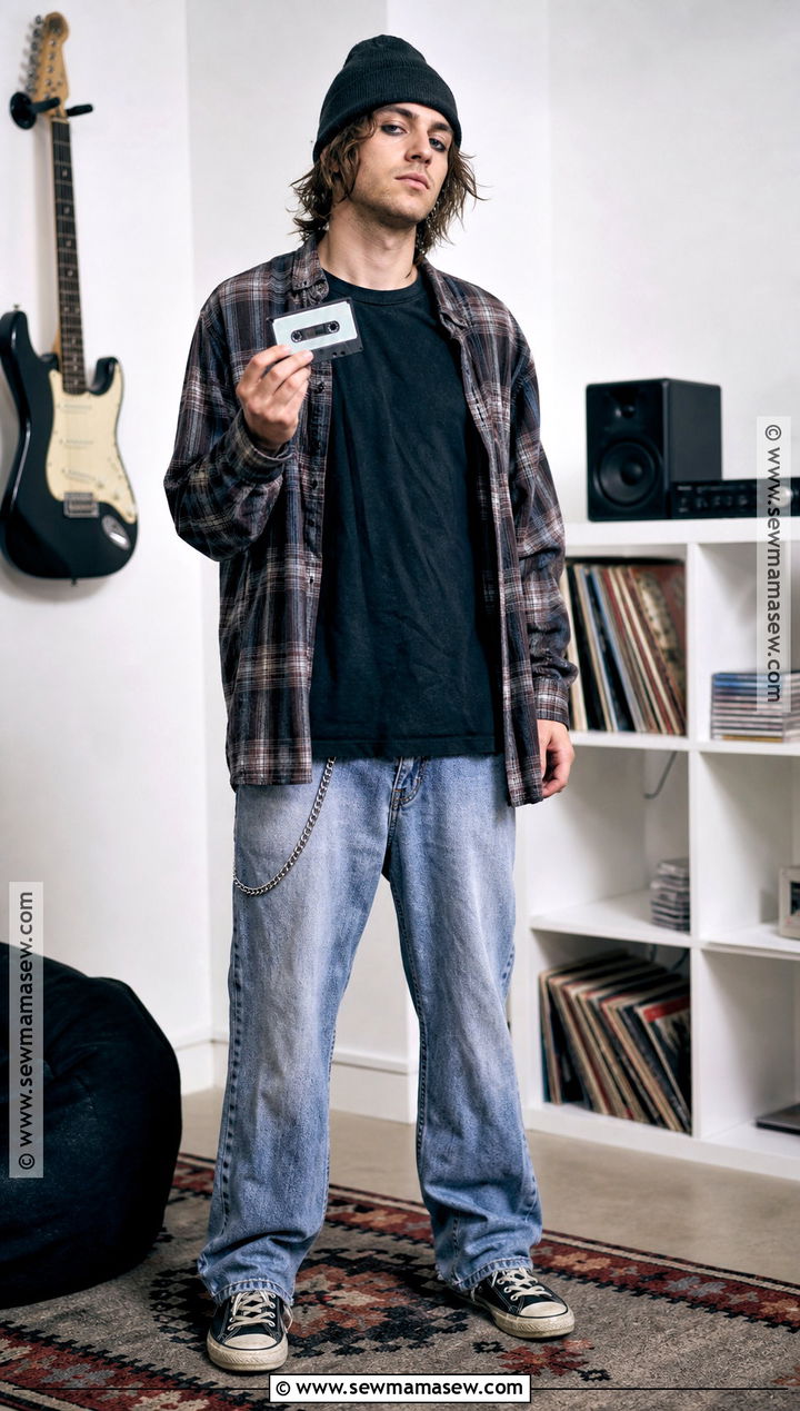 1990s Grunge Costume With Flannel Shirt - 50 men halloween costumes