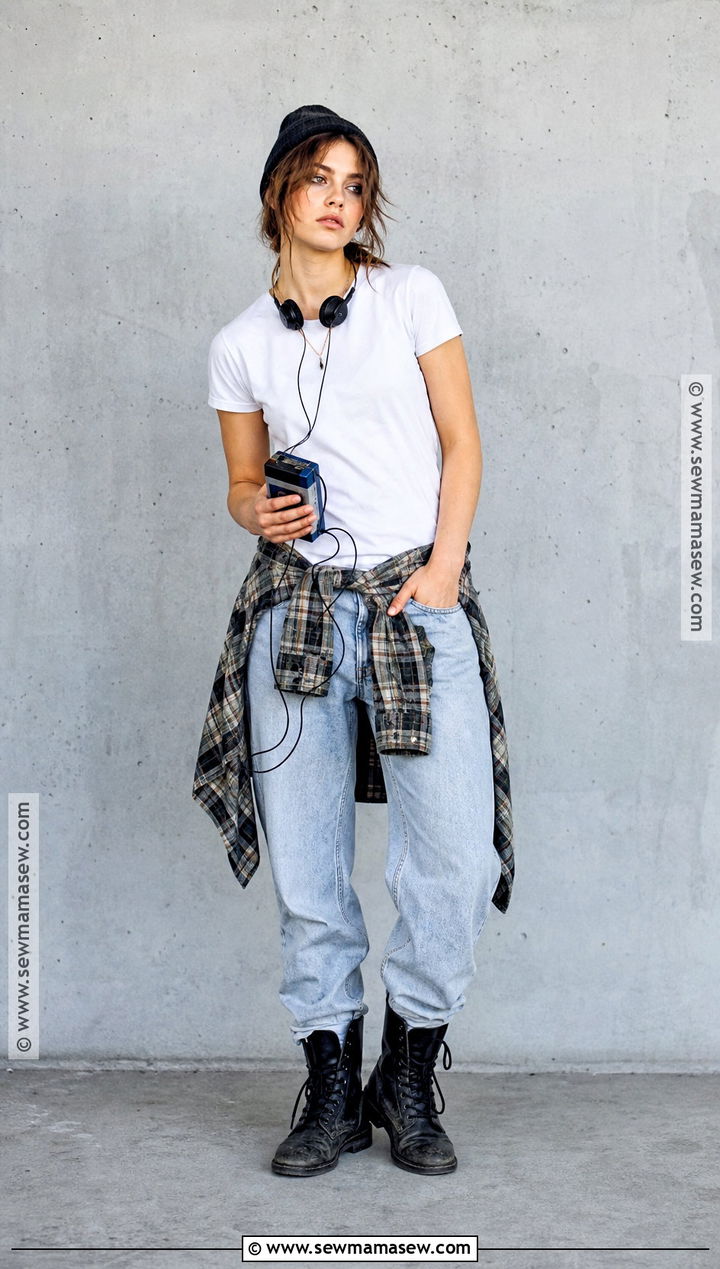 1990s Grunge Costume With Plaid Shirt - 50 simple halloween costumes