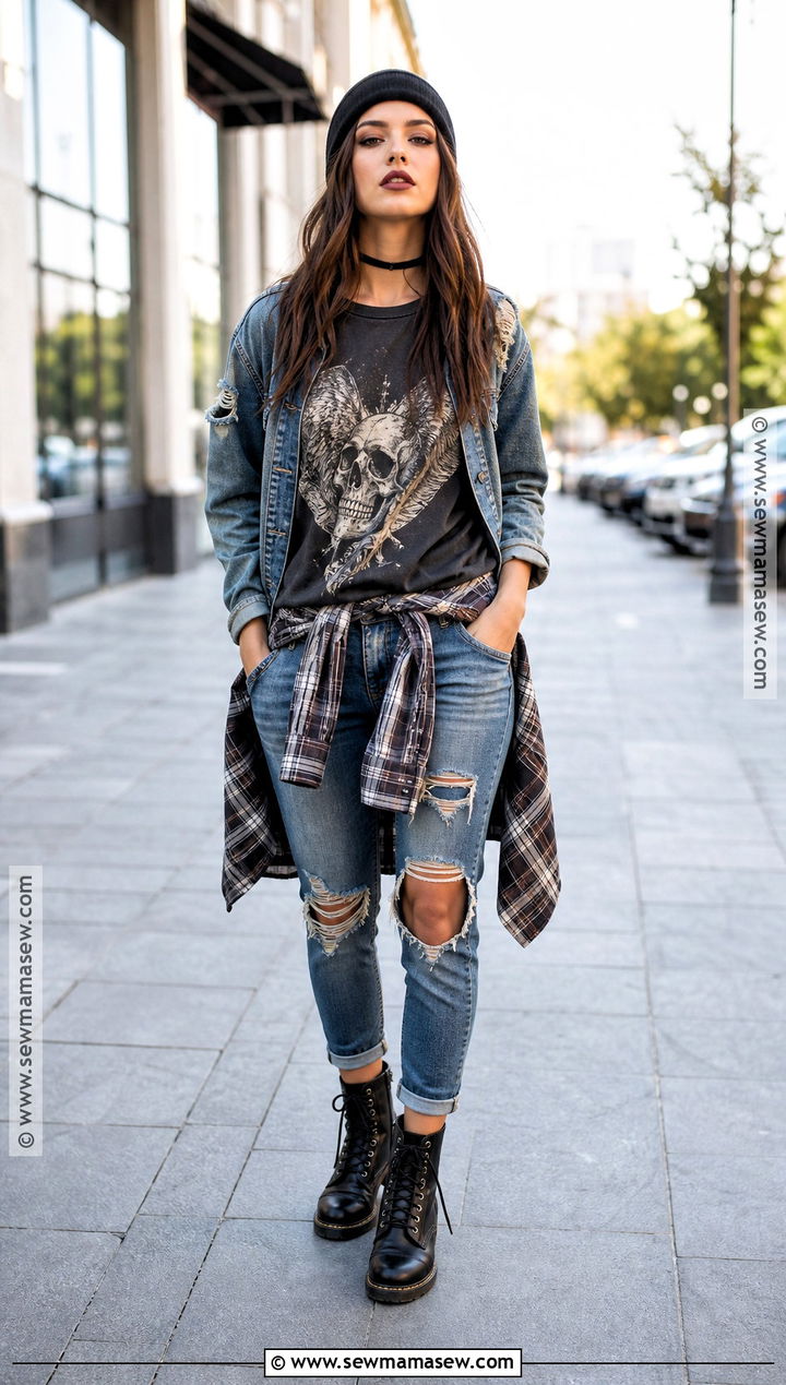 1990s Grunge Costume With Plaid Shirt - 35 last minute costume ideas for women