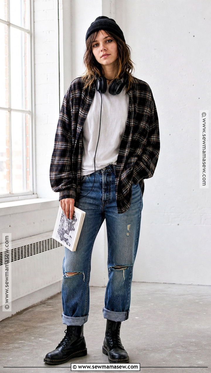 1990s Grunge Costume With Plaid Shirt - 45 costumes ideas