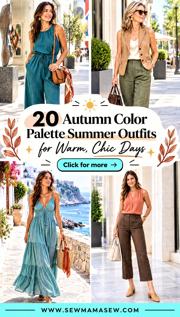 20 Autumn Color Palette Summer Outfits for Warm Chic Days - 20 Autumn Color Palette Summer Outfits for Warm, Chic Days