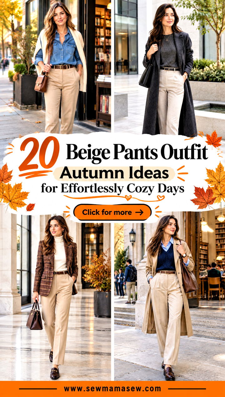 20 Beige Pants Outfit Autumn Ideas for Effortlessly Cozy Days - 20 Beige Pants Outfit Autumn Ideas for Effortlessly Cozy Days