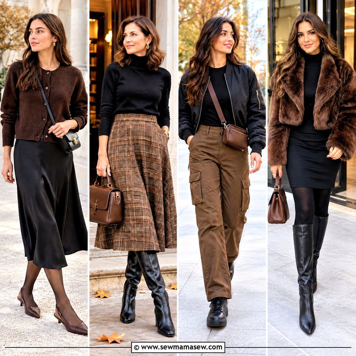 20 Black And Brown Fall Outfits for Chic Neutral Dressing