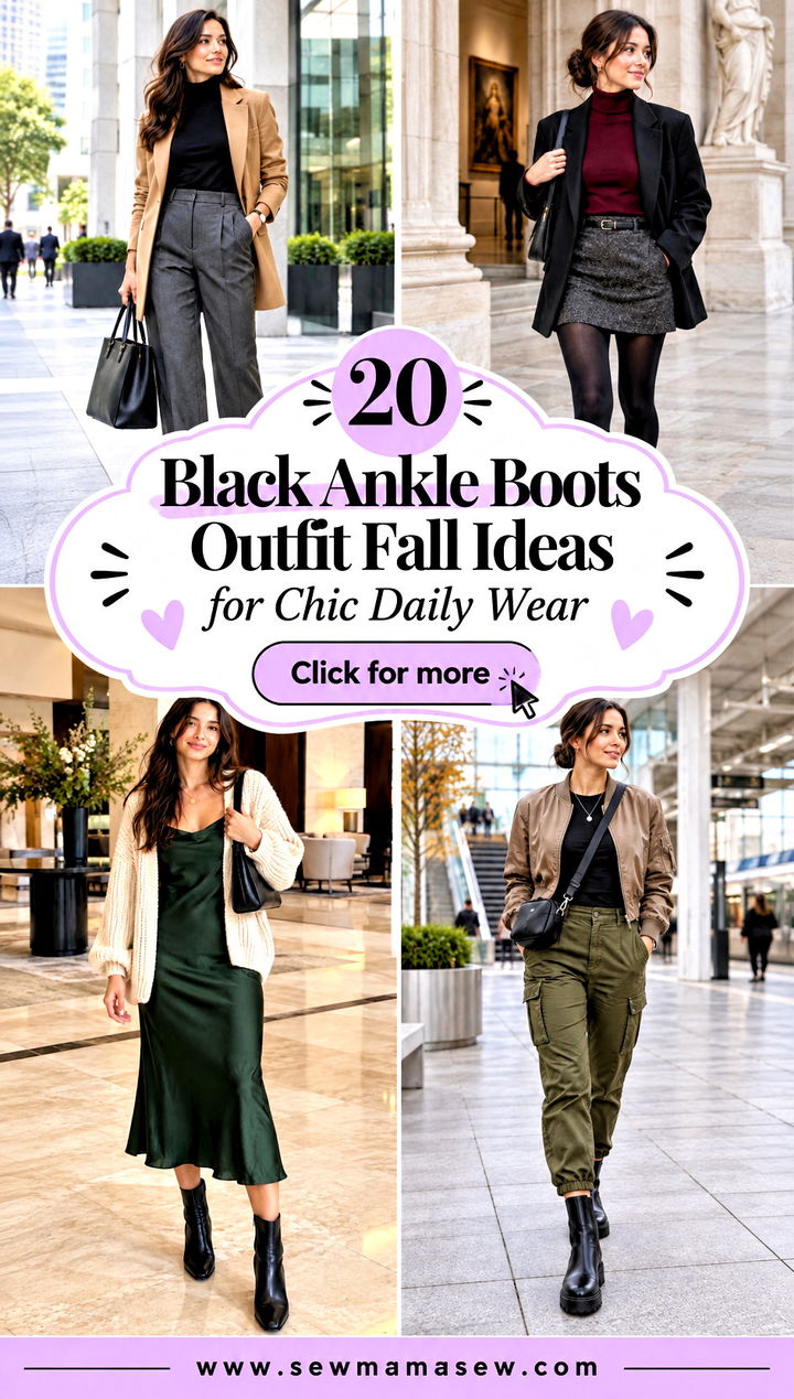 20 Black Ankle Boots Outfit Fall Ideas for Chic Daily Wear - 20 Black Ankle Boots Outfit Fall Ideas for Chic Daily Wear