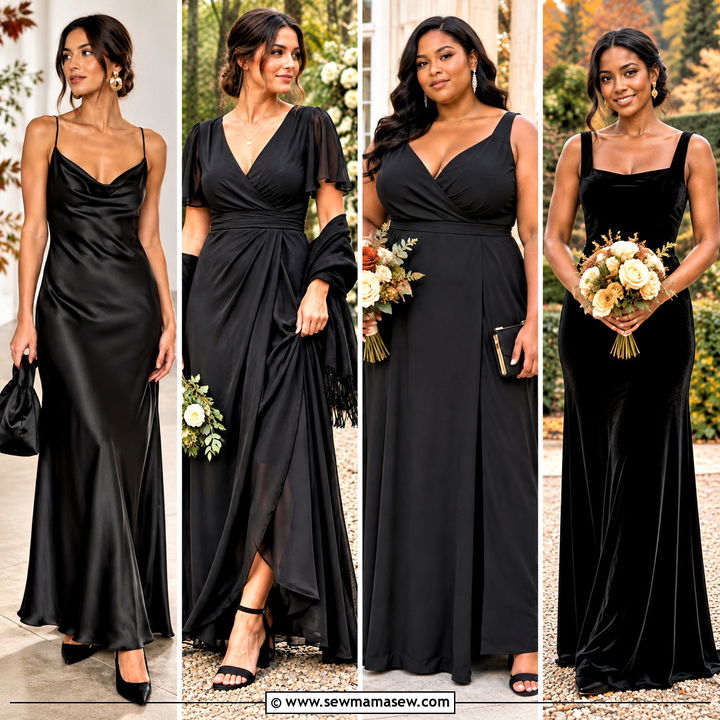 20 Black Bridesmaid Dresses Fall Ideas for Elegant Weddings