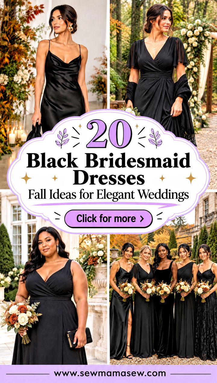 20 Black Bridesmaid Dresses Fall Ideas for Elegant Weddings - 20 Black Bridesmaid Dresses Fall Ideas for Elegant Weddings