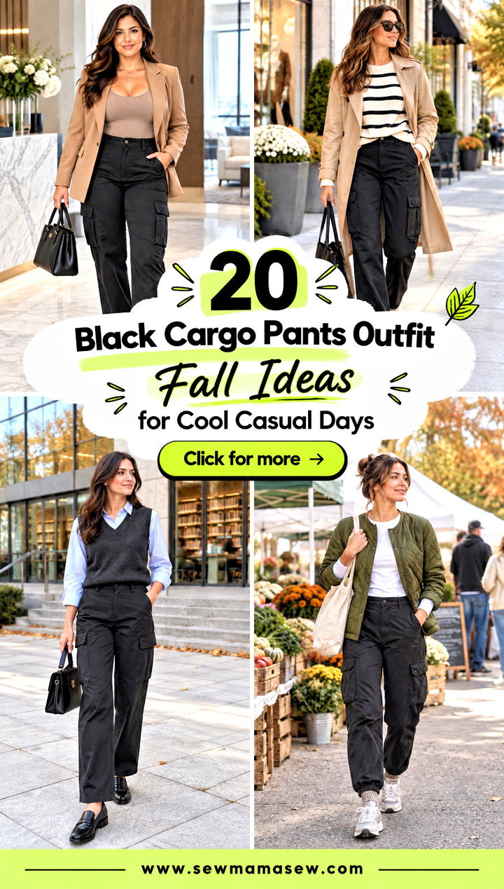 20 Black Cargo Pants Outfit Fall Ideas for Cool Casual Days - 20 Black Cargo Pants Outfit Fall Ideas for Cool Casual Days