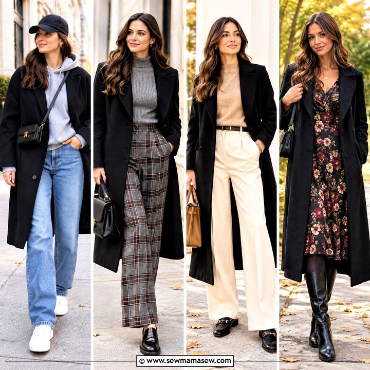 20 Black Coat Autumn Outfit Ideas for Chic Cold-Weather Days