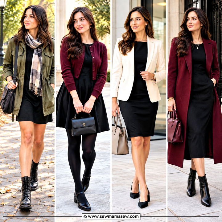 20 Black Dress Outfit Fall Ideas for Cozy Weekend Style