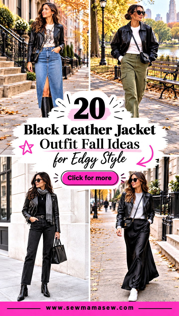 20 Black Leather Jacket Outfit Fall Ideas for Edgy Style - 20 Black Leather Jacket Outfit Fall Ideas for Edgy Style