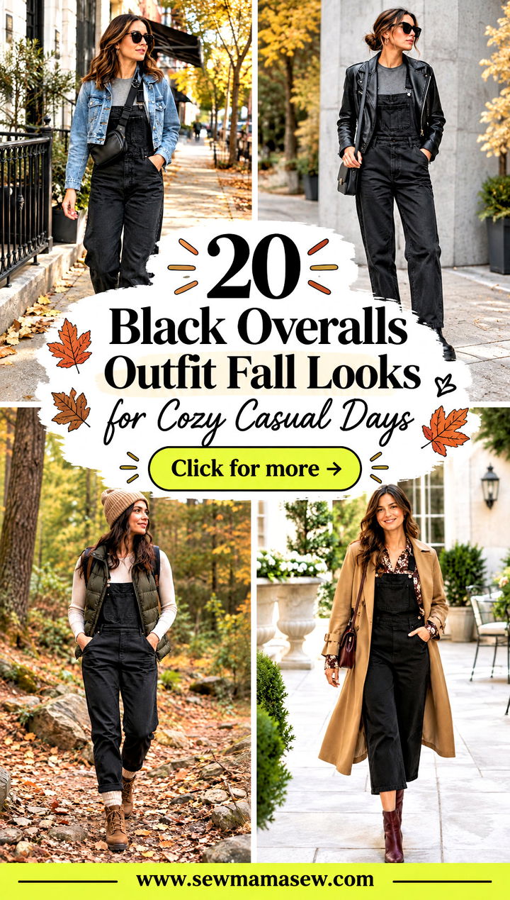 20 Black Overalls Outfit Fall Looks for Cozy Casual Days - 20 Black Overalls Outfit Fall Looks for Cozy Casual Days
