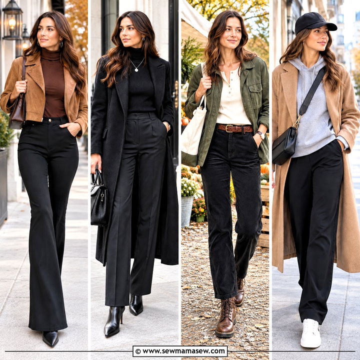 20 Black Pants Fall Outfit Looks for Effortless Work Style