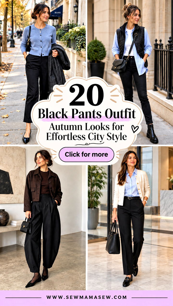 20 Black Pants Outfit Autumn Looks for Effortless City Style - 20 Black Pants Outfit Autumn Looks for Effortless City Style