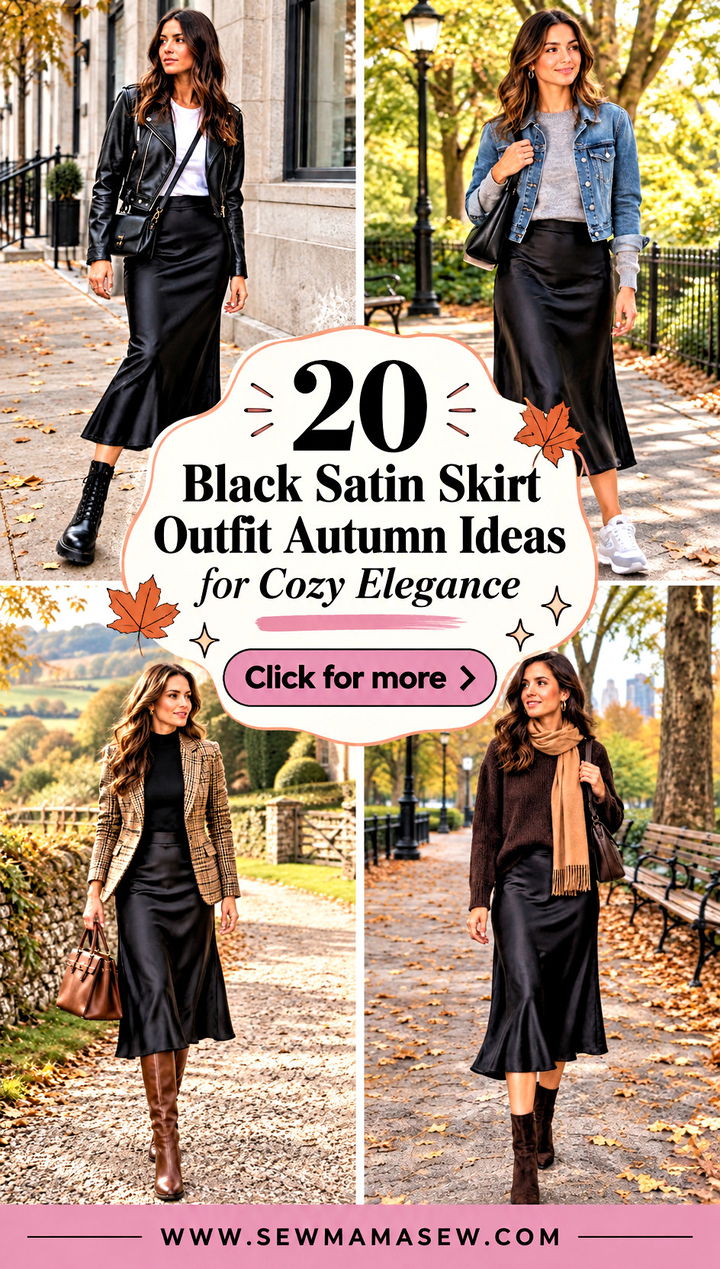 20 Black Satin Skirt Outfit Autumn Ideas for Cozy Elegance - 20 Black Satin Skirt Outfit Autumn Ideas for Cozy Elegance