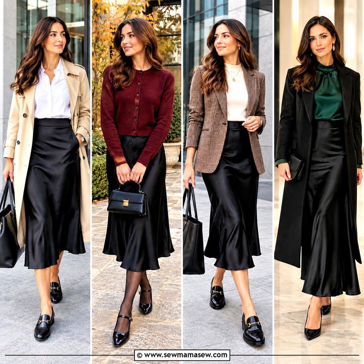 20 Black Silk Skirt Fall Outfit Ideas for Chic Dinner Dates