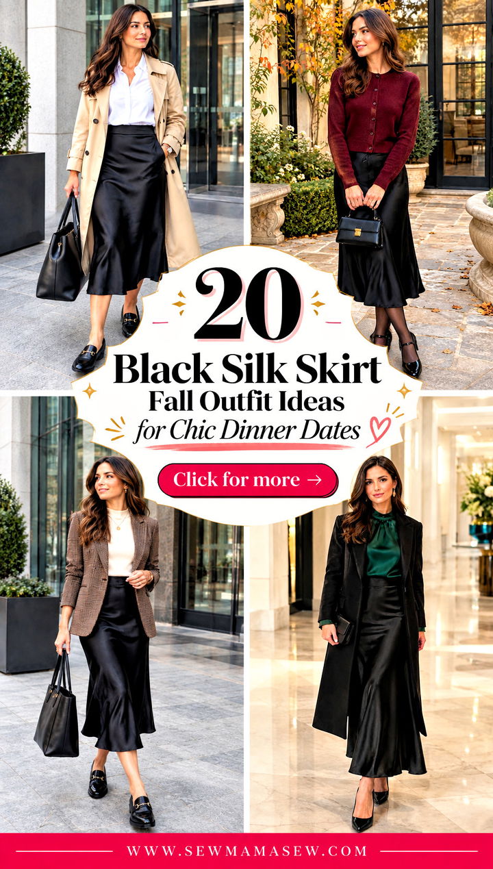 20 Black Silk Skirt Fall Outfit Ideas for Chic Dinner Dates - 20 Black Silk Skirt Fall Outfit Ideas for Chic Dinner Dates