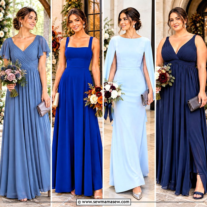 20 Blue Bridesmaid Dresses Fall Picks for Romantic Weddings