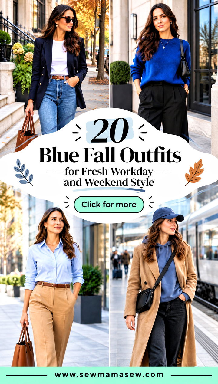 20 Blue Fall Outfits for Fresh Workday and Weekend Style - 20 Blue Fall Outfits for Fresh Workday and Weekend Style