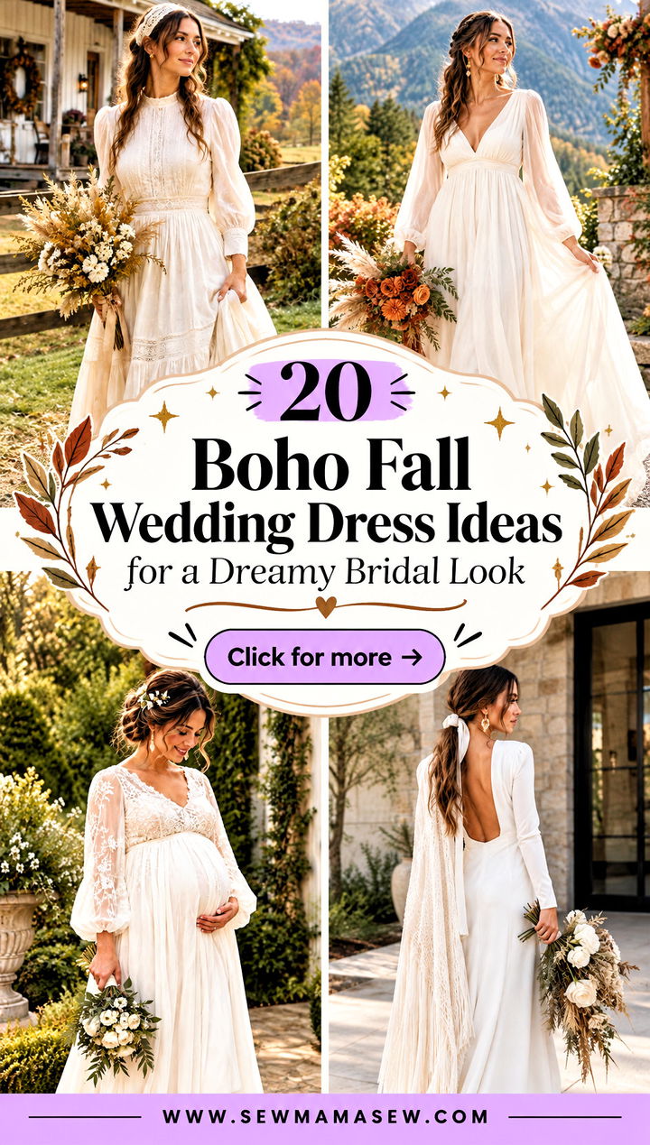 20 Boho Fall Wedding Dress Ideas for a Dreamy Bridal Look - 20 Boho Fall Wedding Dress Ideas for a Dreamy Bridal Look