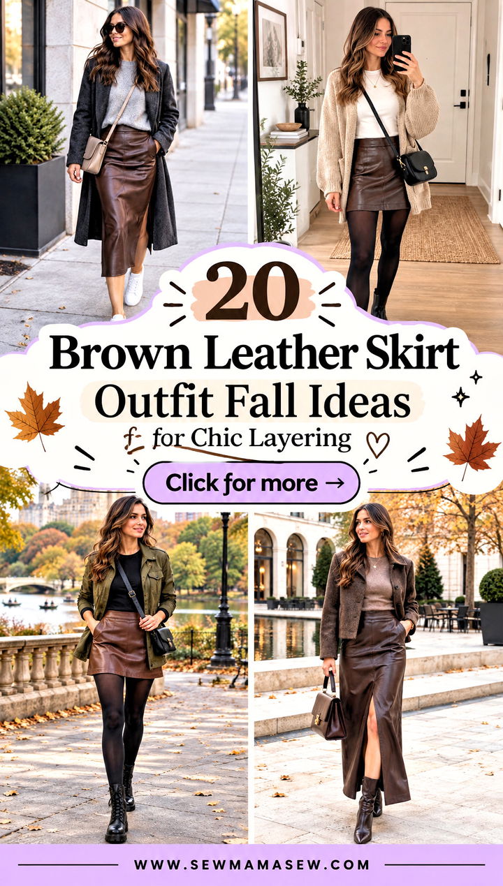 20 Brown Leather Skirt Outfit Fall Ideas for Chic Layering - 20 Brown Leather Skirt Outfit Fall Ideas for Chic Layering