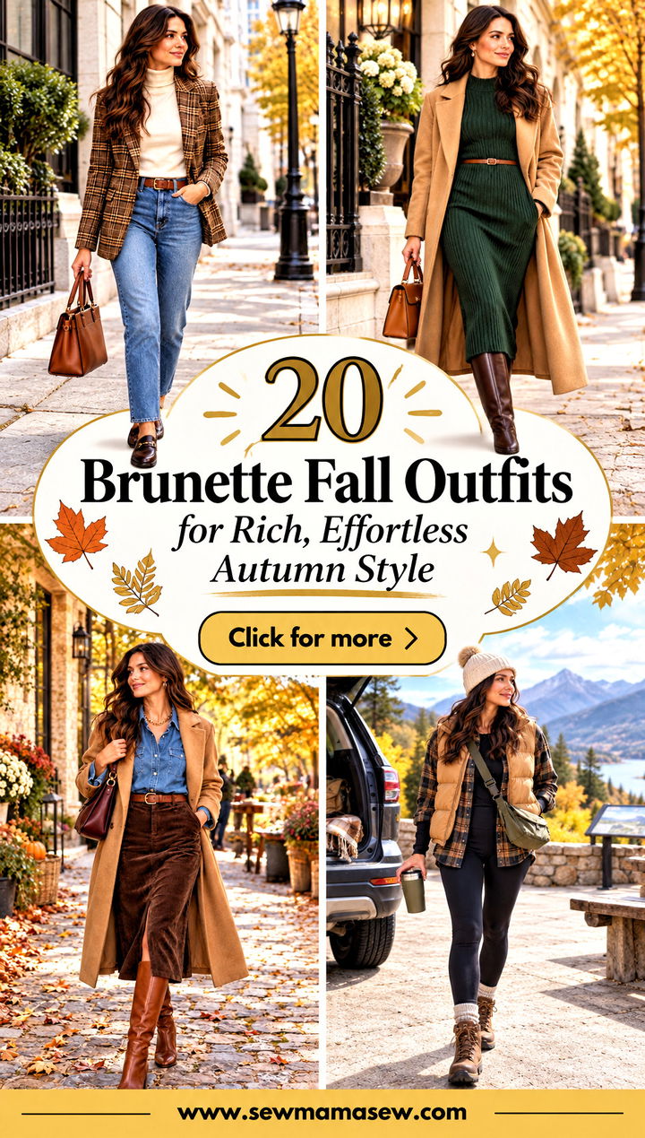 20 Brunette Fall Outfits for Rich Effortless Autumn Style - 20 Brunette Fall Outfits for Rich, Effortless Autumn Style