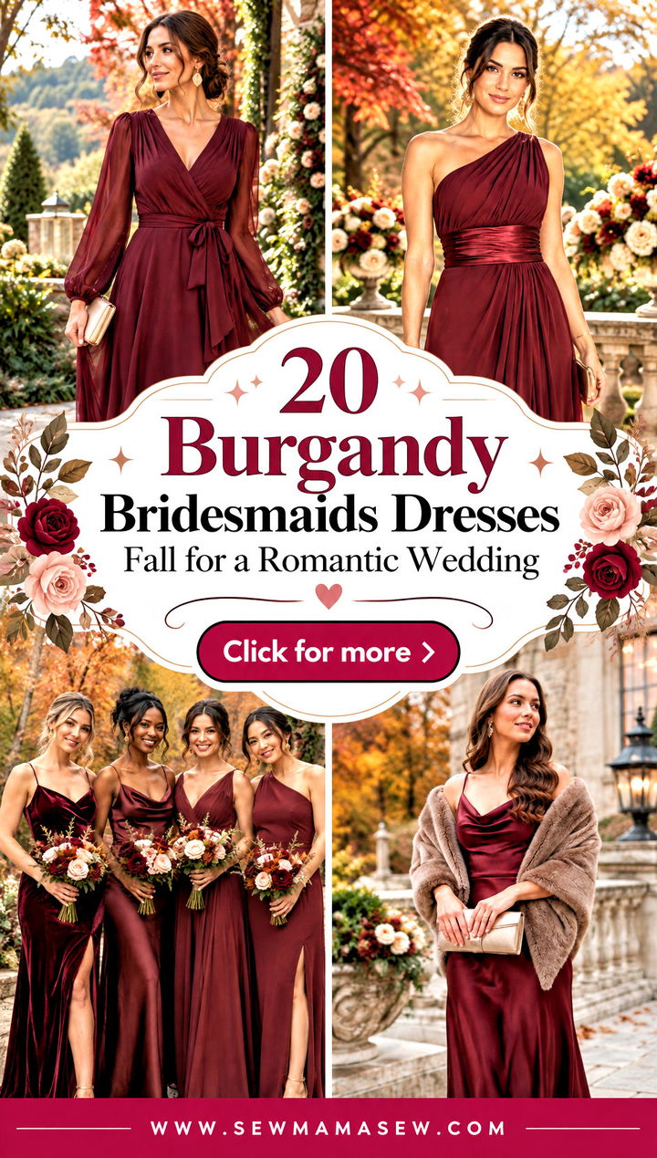 20 Burgandy Bridesmaids Dresses Fall for a Romantic Wedding - 20 Burgandy Bridesmaids Dresses Fall for a Romantic Wedding
