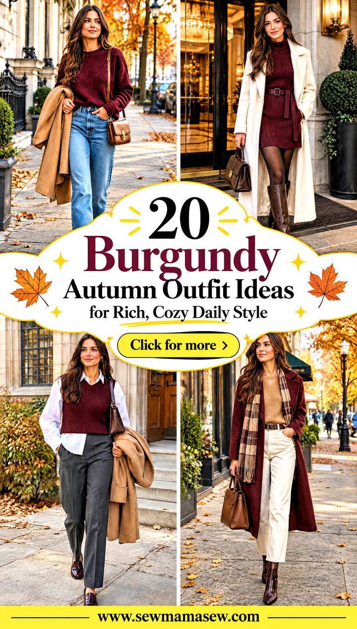 20 Burgundy Autumn Outfit Ideas for Rich Cozy Daily Style - 20 Burgundy Autumn Outfit Ideas for Rich, Cozy Daily Style