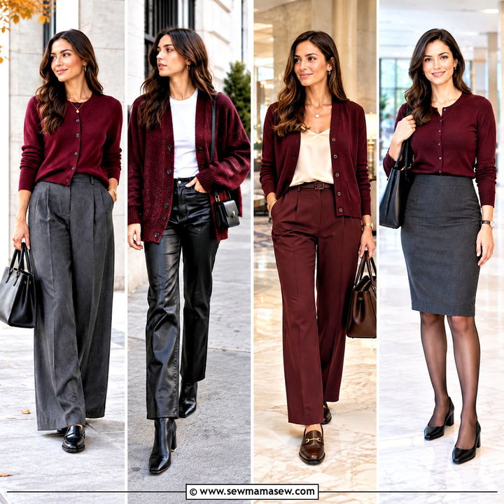 20 Burgundy Cardigan Outfit Fall Ideas for Cozy Daily Chic